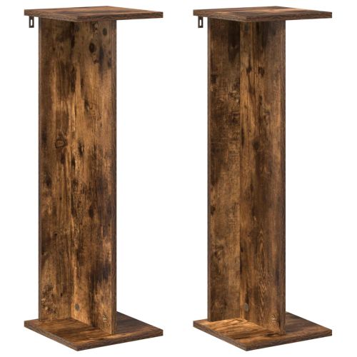 Стойка за растения 2 pcs Пушена Дъб 25 x 25,5 x 80,5 см