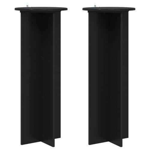Стойка за растения 2 pcs Черно Ø40 x 100 см Инженерна дървесина