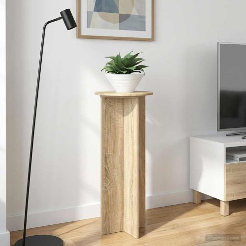 Стойка за растения 2 pcs Дъб сонома Ø40 x 100 см