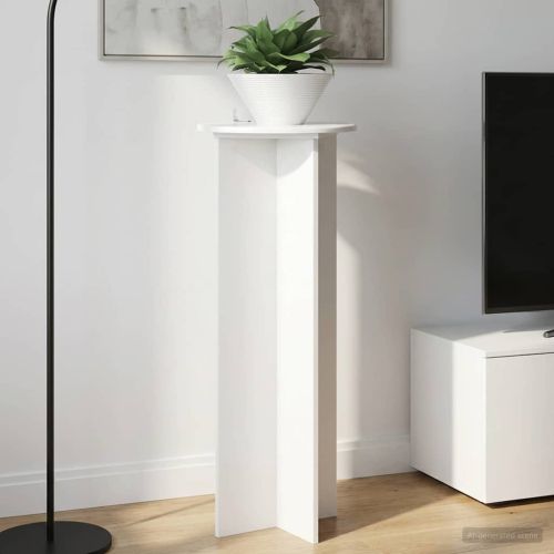 Стойка за растения 2 pcs Бял гланц Ø40 x 100 см