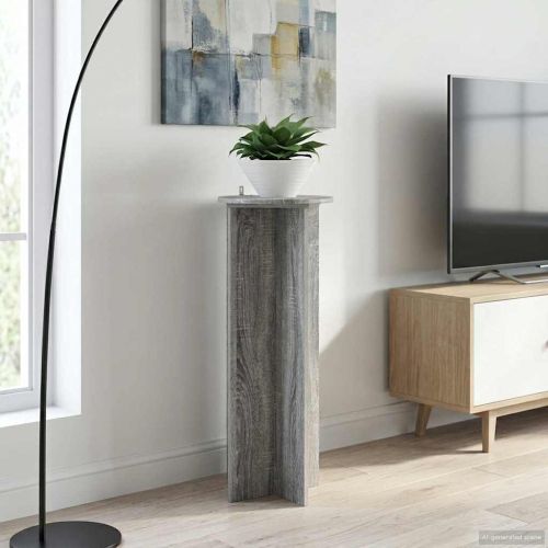 Стойка за растения 2 pcs Сива сонома Ø40 x 100 см