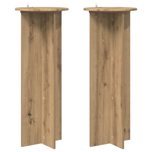 Стойка за растения 2 pcs Дъб артизан Ø40 x 100 см