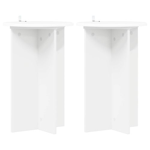 Стойка за растения 2 pcs Бяло Ø40 x 60 см Инженерна дървесина