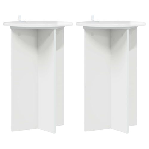 Стойка за растения 2 pcs Бял гланц Ø40 x 60 см