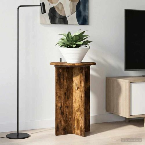 Стойка за растения 2 pcs Опушен дъб Ø40 x 60 см