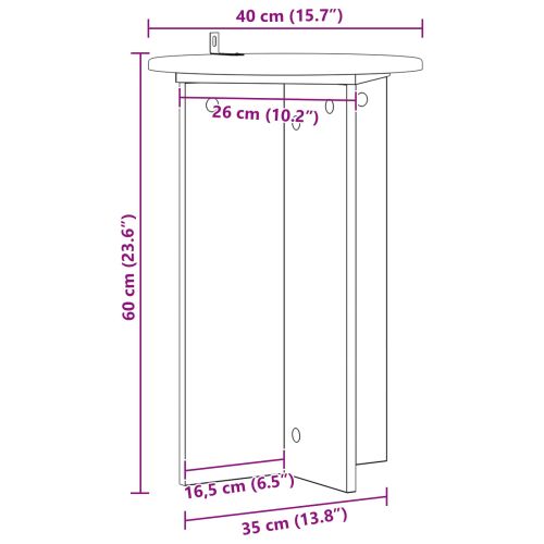 Стойка за растения 2 бр. Опушен дъб Ø40 x 60 см