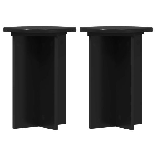 Стойка за растения 2 pcs Черно Ø29,5 x 40 см