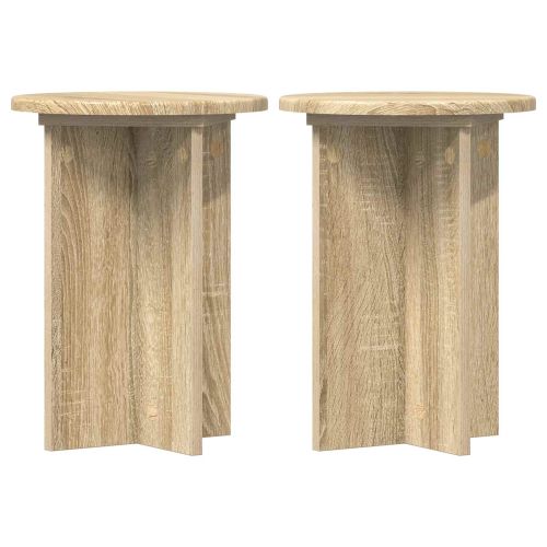 Стойка за растения 2 pcs Дъб сонома Ø29,5 x 40 см