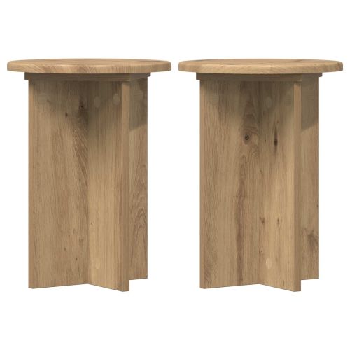 Стойка за растения 2 pcs Дъб артизан Ø29,5 x 40 см