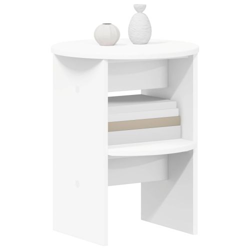 Страничен шкаф 2 pcs Бял Ø40 x 50 см Инженерен дървен материал