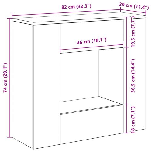 Бетонно Сиво 82 x 29 x 74 см