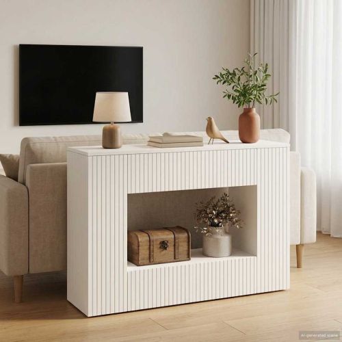 Конзолна маса Бял 101 x 29 x 74 см Инженерен дървен материал