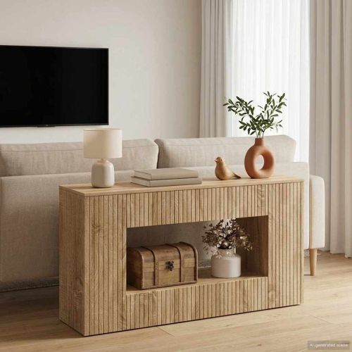 Конзолна маса На райета Сонома дъб 101 x 29 x 74 см