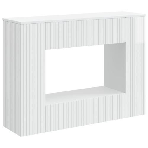 Конзолна маса На райета Висок Гланцов Бял 101 x 29 x 74 см