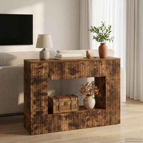 Конзолна маса На райета Пушена Дъб 101 x 29 x 74 см