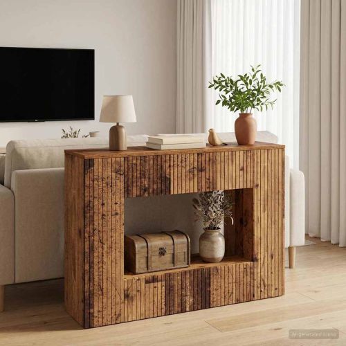 Конзолна маса На райета Старо дърво 101 x 29 x 74 см