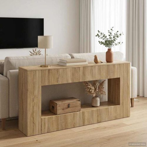 Конзолна маса На райета Сонома дъб 155 x 29 x 74 см