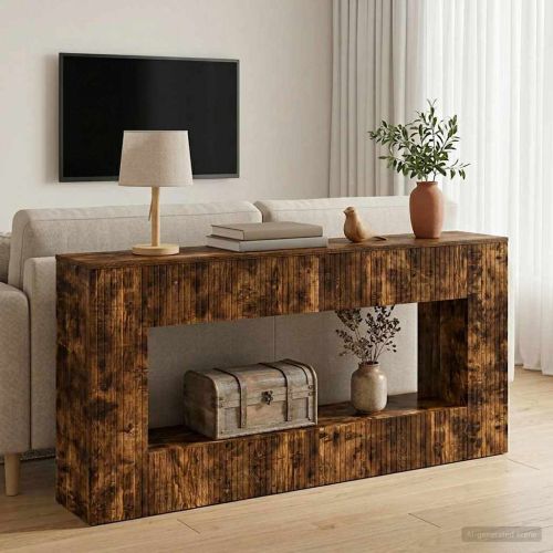 Конзолна маса На райета Пушена Дъб 155 x 29 x 74 см