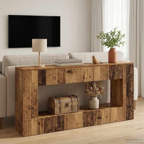 Конзолна маса На райета Старо дърво 155 x 29 x 74 см