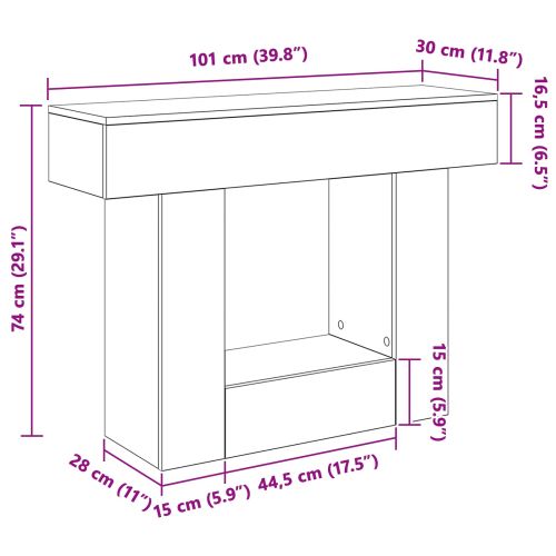 Черен Дъб 101 x 30 x 74 см