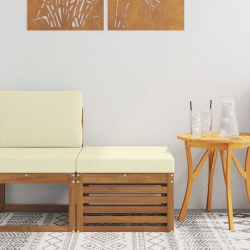 Външна табуретка Солидно акациево дърво Естествен