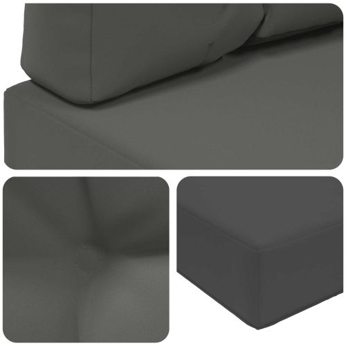 Възглавница за диван на открито Полиестер Антрацит 60 x 60 cm