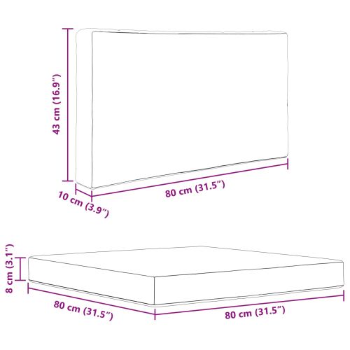 Възглавница за диван на открито Полиестер Антрацит 80 x 80 cm