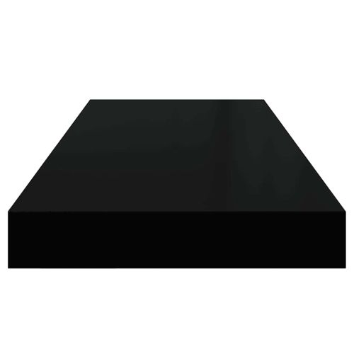 Окачени стенни рафтове, 4 бр, черен гланц, 60x23,5x3,8 см, МДФ