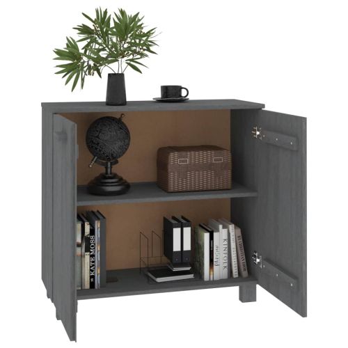 Сайдборд HAMAR, тъмносив, 85x35x80 см, борово дърво масив