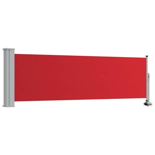 Прибираща се дворна странична тента, 80x300 см, червена