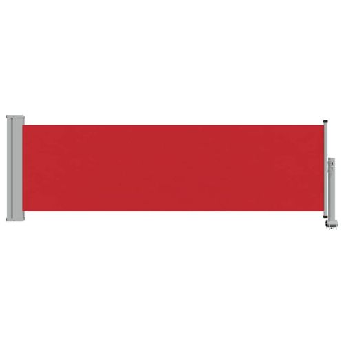 Прибираща се дворна странична тента, 80x300 см, червена