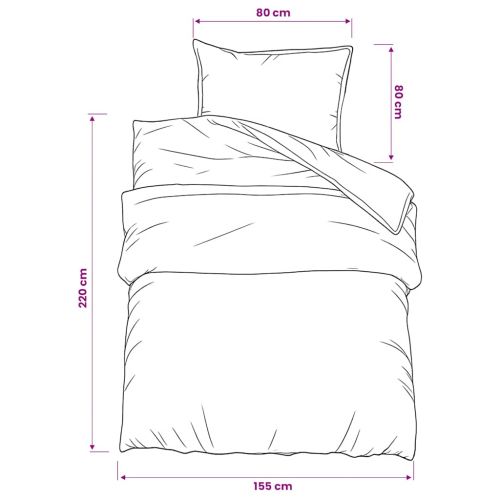 Комплект спално бельо, черно, 155x220 см, памук