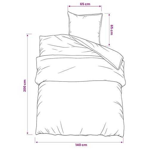 Комплект спално бельо, тъмносив, 140x200 см, памук