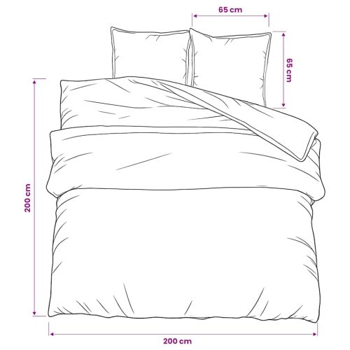 Комплект спално бельо, черно, 200x200 см, памук