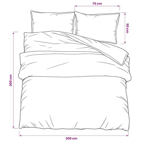 Комплект спално бельо, тъмносив, 200x200 см, памук