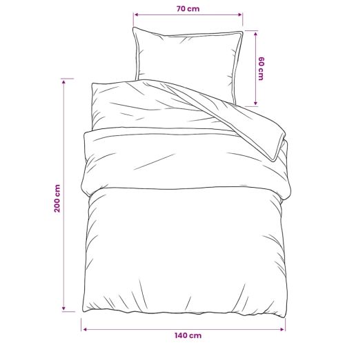 Комплект спално бельо, черно, 140x200 см, памук