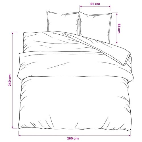 Комплект спално бельо, сив, 260x240 см, памук