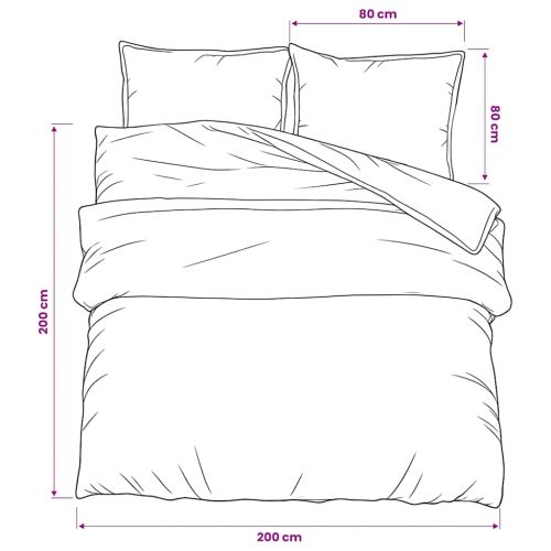 Комплект спално бельо, сив, 200x200 см, памук