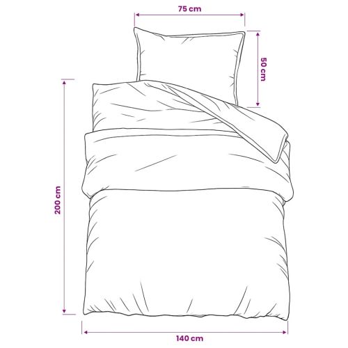 Комплект спално бельо, черно, 140x200 см, памук