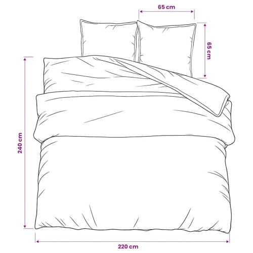 Комплект спално бельо, черно и бяло, 220x240 см, памук