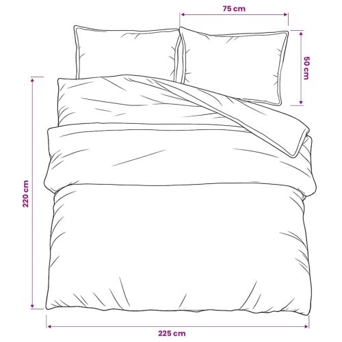 Комплект спално бельо, тъмносив, 225x220 см, памук