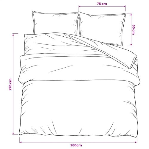 Комплект спално бельо, тъмносив, 260x220 см, памук