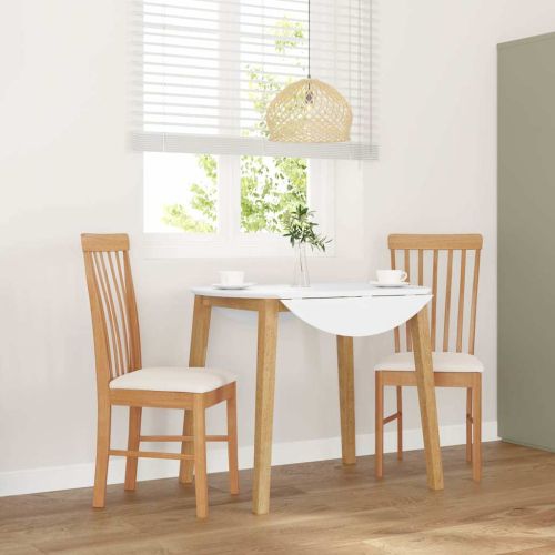 Трапезни столове с възглавници 2 бр масивна дървесина гума