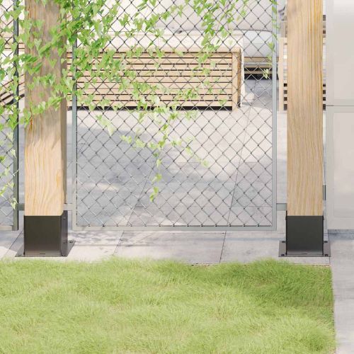 Основи за стълбове квадрат 12 бр прахово боядисана стомана