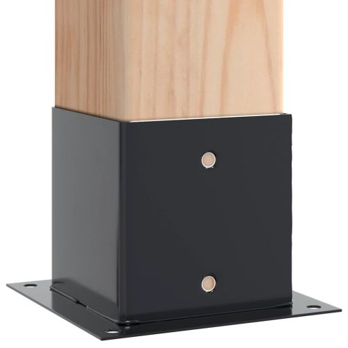 Основи за стълбове квадрат 12 бр прахово боядисана стомана