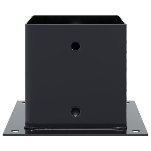 Основи за стълбове квадрат 12 бр прахово боядисана стомана