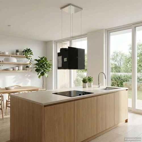 Островен абсорбатор с тъч сензор LCD закалено стъкло