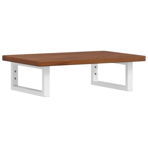 Стенен рафт за мивка, стомана и масивно дърво дъб