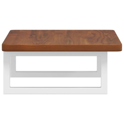 Стенен рафт за мивка, стомана и масивно дърво дъб