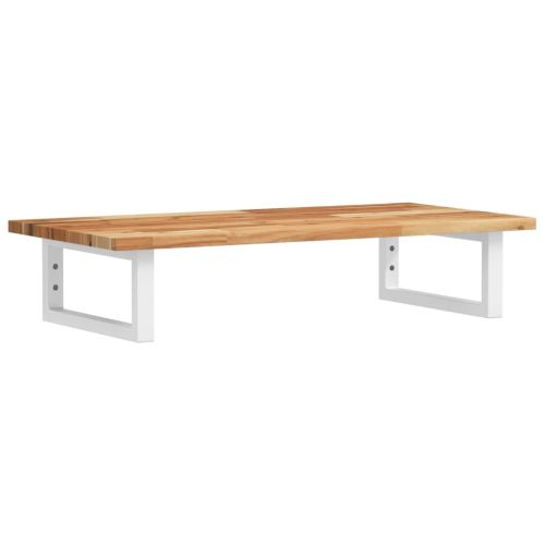 Стенен рафт за мивка, стомана и масивно дърво акация